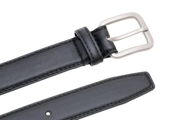 Men's black leather belt — Stock Photo, Image