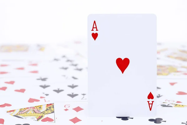 Trump Cards Ace Heart Close — Stock Photo, Image