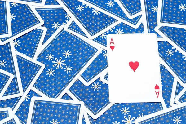 Playing Cards Ace Heart Back Side Background — Stock Photo, Image