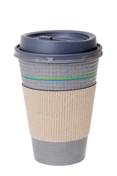Papiertasse Kaffee Isoliert Auf Weißem Hintergrund — Stockfoto