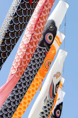Japonca sazan flama dekorasyon mavi gökyüzü, Çocuk Bayramı