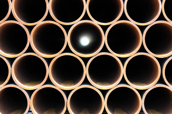 Stack Steel Pipes Industrial Background — Stock Photo, Image