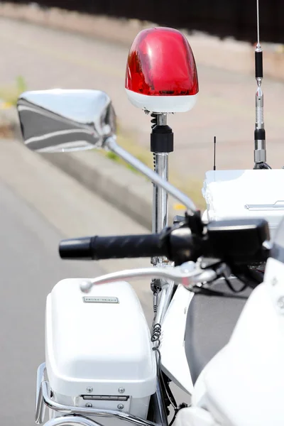 Motocicleta Policía Japonesa Con Lámpara Roja Carretera — Foto de Stock