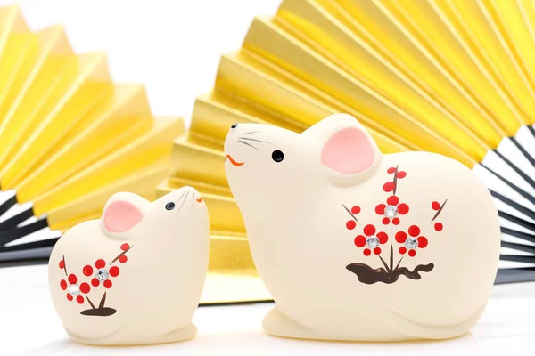 Poupées Nezumi Mouse Carte Nouvel Japonais Nouvel Japonais Souris Objet — Photo