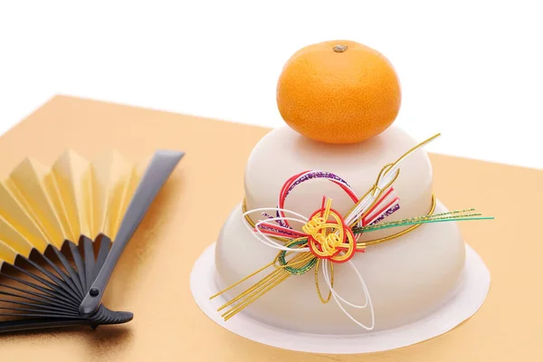 Decoração Tradicional Ano Novo Japonês Kagamimochi Feito Arroz — Fotografia de Stock