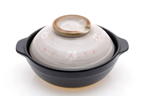 Japoński Garnek Donabe Wykonany Gliny Tradycyjne Naczynia Gotowania — Zdjęcie stockowe
