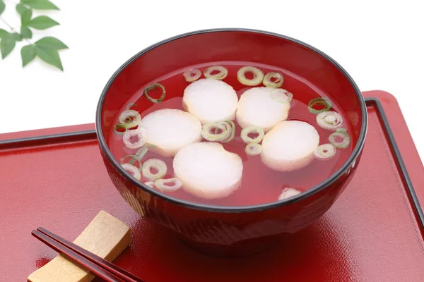 Japonská Jídla Osuimono Polévka Zeleniny Misce — Stock fotografie