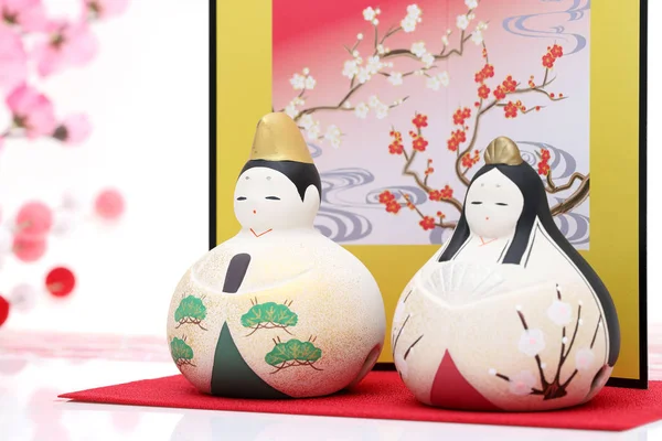 Bonecas Japonesas Tradicionais Usadas Para Festival Hinamaturi Para Meninas — Fotografia de Stock