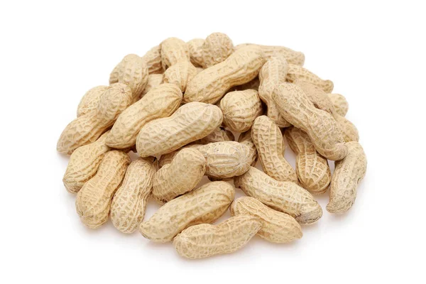 Peanuts Unpeeled Nuts Isolated White Background — Stock Photo, Image