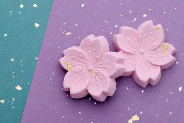 Prodotti Dolciari Tradizionali Giapponesi Caramelle Suggeritore Wasanbon Sfondo Carta Colori — Foto Stock