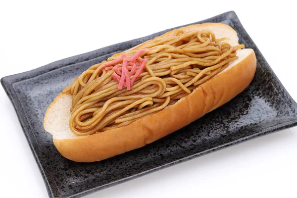 Japanese Food Yakisoba Pan Bread Dish White Background — Stock Photo, Image