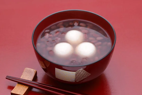 Japanische Süßwaren Zenzai Süß Einer Schüssel Auf Dem Tisch — Stockfoto
