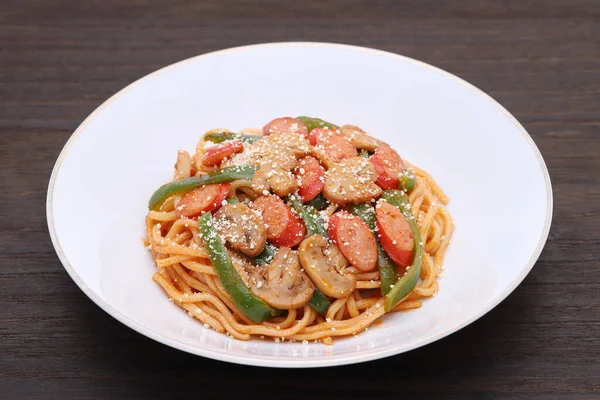 Japanese Naporitan Spaghetti Tomato Sauce Dish Table — Stock Photo, Image