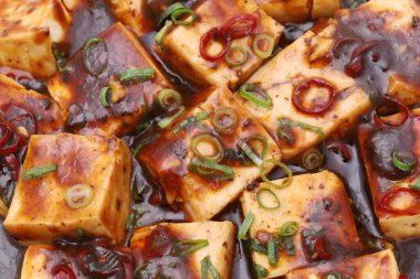 Çin mutfağı mapo doufu 'sunu kapatın. 