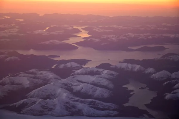 Aerial view of glaciers,mountains,snow and valley at Patagonia, Chile — Stock Photo, Image