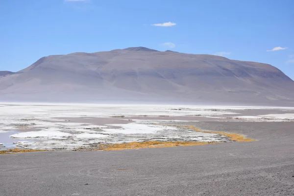 Пейзажи и соляные равнины в пустыне Атакама в Чили — стоковое фото