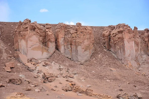 Landschaft, Berge, Natur und Pflanzen in der Atacamawüste, Chile — Stockfoto