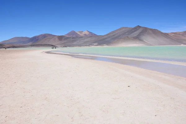 Landschaft aus Bergen und Lagune in der Atacamawüste, Chile — Stockfoto