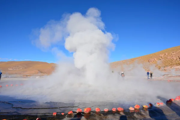 Geysers ve dağlar Atacama Çölü Şili'deki manzara