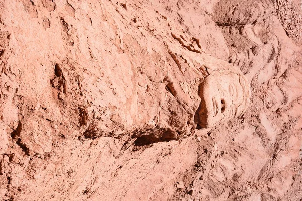 Landscape of sculpture and mountains in Atacama desert Chile