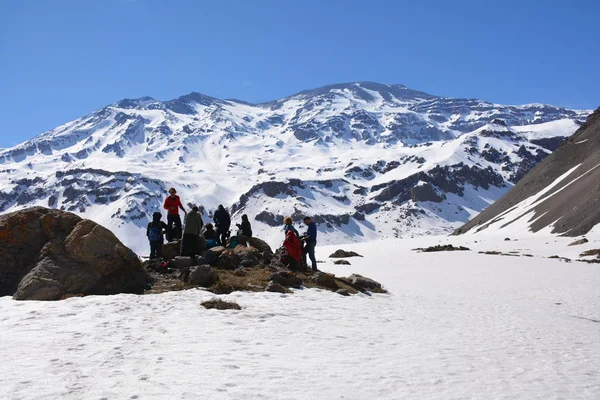Ландшафт гор, долин, снега и вулканов Чили — стоковое фото