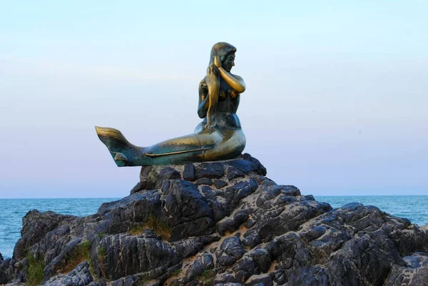 Tayland bronz Mermaid heykeli — Stok fotoğraf