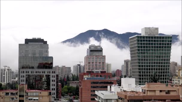 Clouds and buildings in Santiago Chile — Stock Video