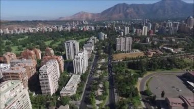 Şili 'deki Santiago şehrinin hava manzarası