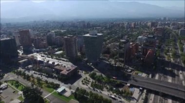 Şili 'deki Santiago şehrinin hava manzarası
