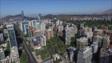 Şili 'deki Santiago şehrinin hava manzarası