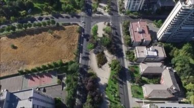 Şili 'deki Santiago şehrinin hava manzarası