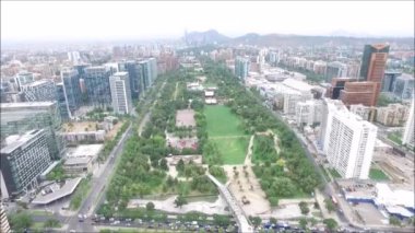 Şili 'deki Santiago şehrinin hava manzarası