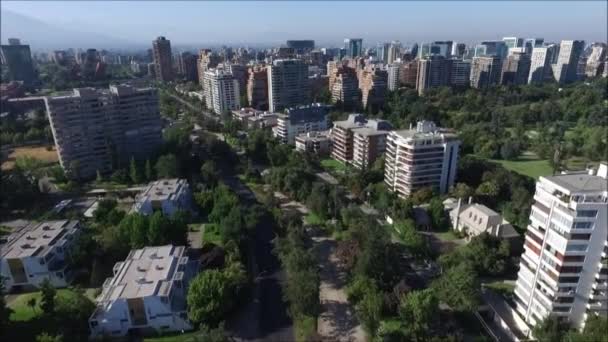 智利圣地亚哥市的空中景观 — 图库视频影像