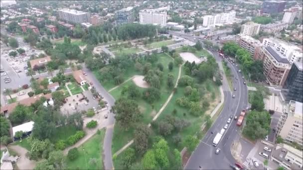 Aerial view of Santiago City in Chile — Stock Video