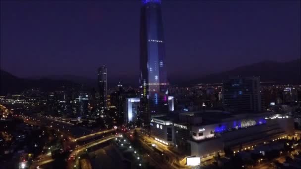 Вид с воздуха на Сантьяго Чили — стоковое видео