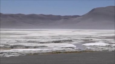 Atacama Çölü Şili gölde Flats tuz