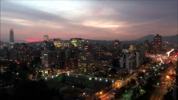 在智利圣地亚哥的日落 — 图库视频影像