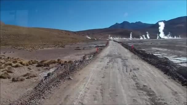 Gejzery w pustyni Atakama w Chile — Wideo stockowe