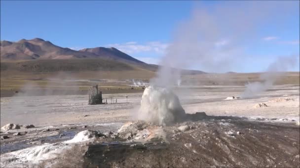 Geisers in de Atacama woestijn Chili — Stockvideo