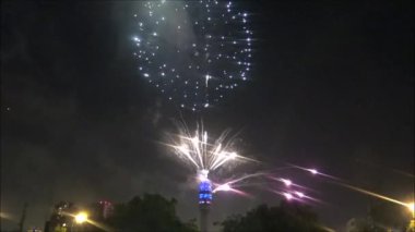 Santiago Şili 2017 yeni yıl havai fişek