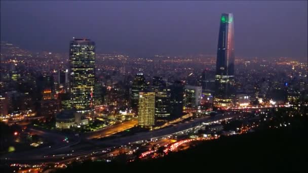 Zonsondergang in Santiago, Chili — Stockvideo