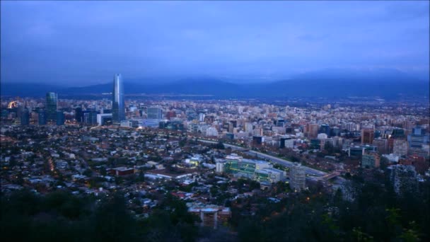 Ηλιοβασίλεμα στο Σαντιάγο Χιλή — Αρχείο Βίντεο
