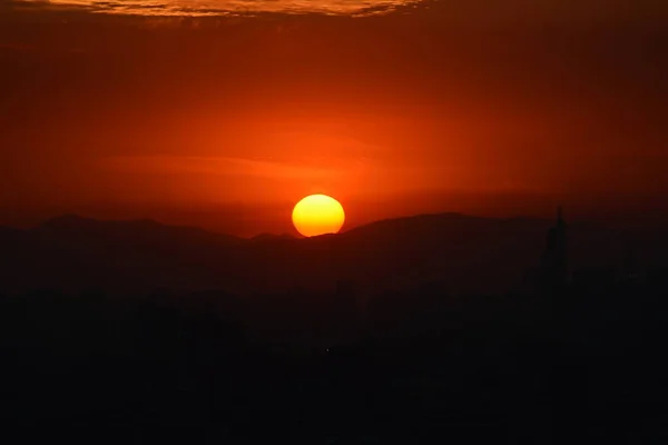 Sunset and clouds in Santiago Chile — Stock Photo, Image