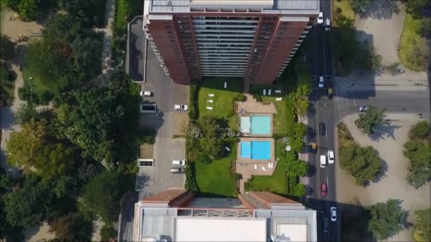 Letecký pohled na budov a město Santiago Chile — Stock video