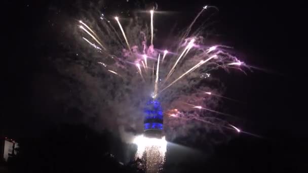 Feux d'artifice en Santiago, le Chili — Video