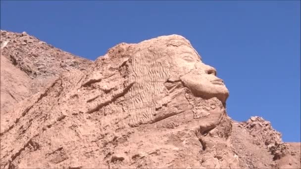 Human sculpture in Atacama desert, Chile — Stock Video