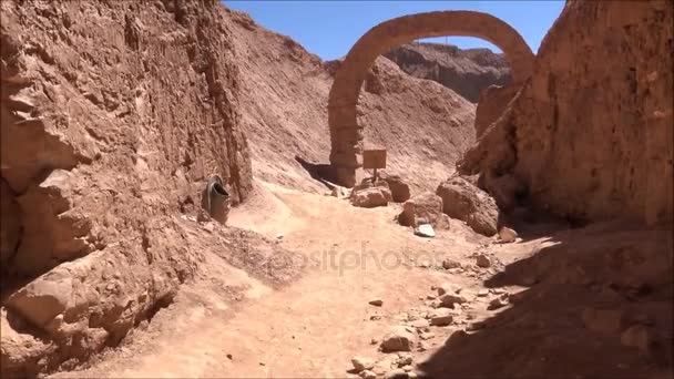 Human sculpture in Atacama desert, Chile — Stock Video