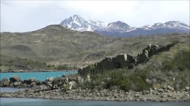 Landscape,mountain and lake in Patagonia, Chile — Stock Video
