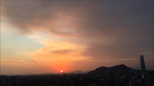 Nuvens de pôr do sol no Chile — Vídeo de Stock