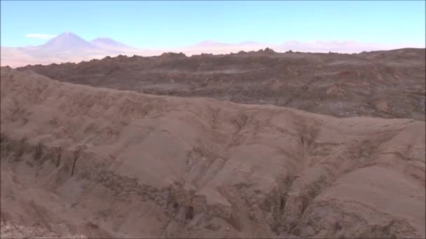 Táj a hegyek, a tó, a lagúna és a természet, az Atacama-sivatagban, Chile — Stock videók